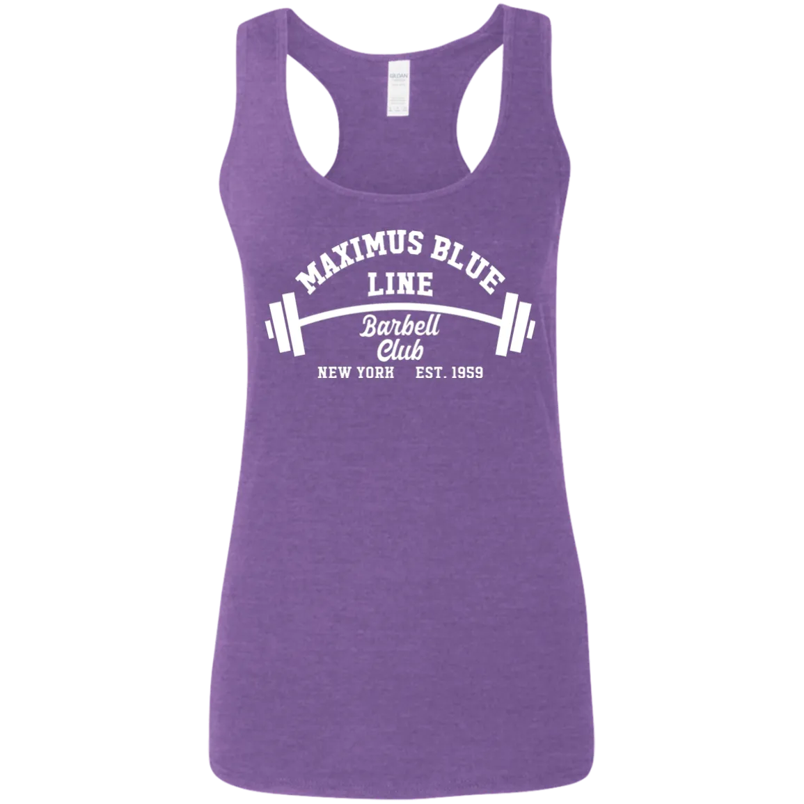 Maximus Blue Line Barbell Club Ladies Softstyle Racerback Tank