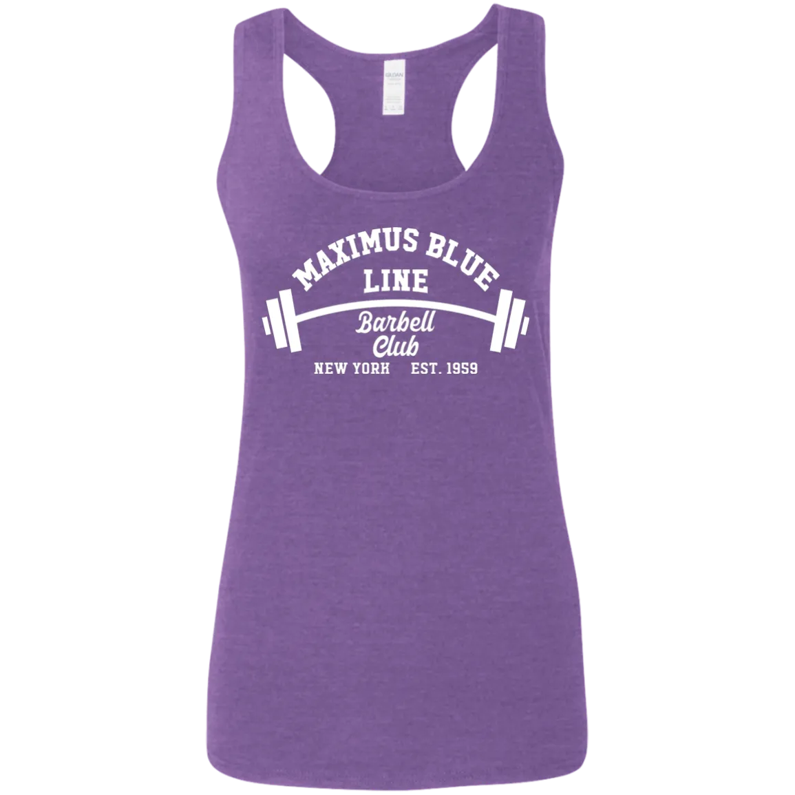 Maximus Blue Line Barbell Club Ladies Softstyle Racerback Tank