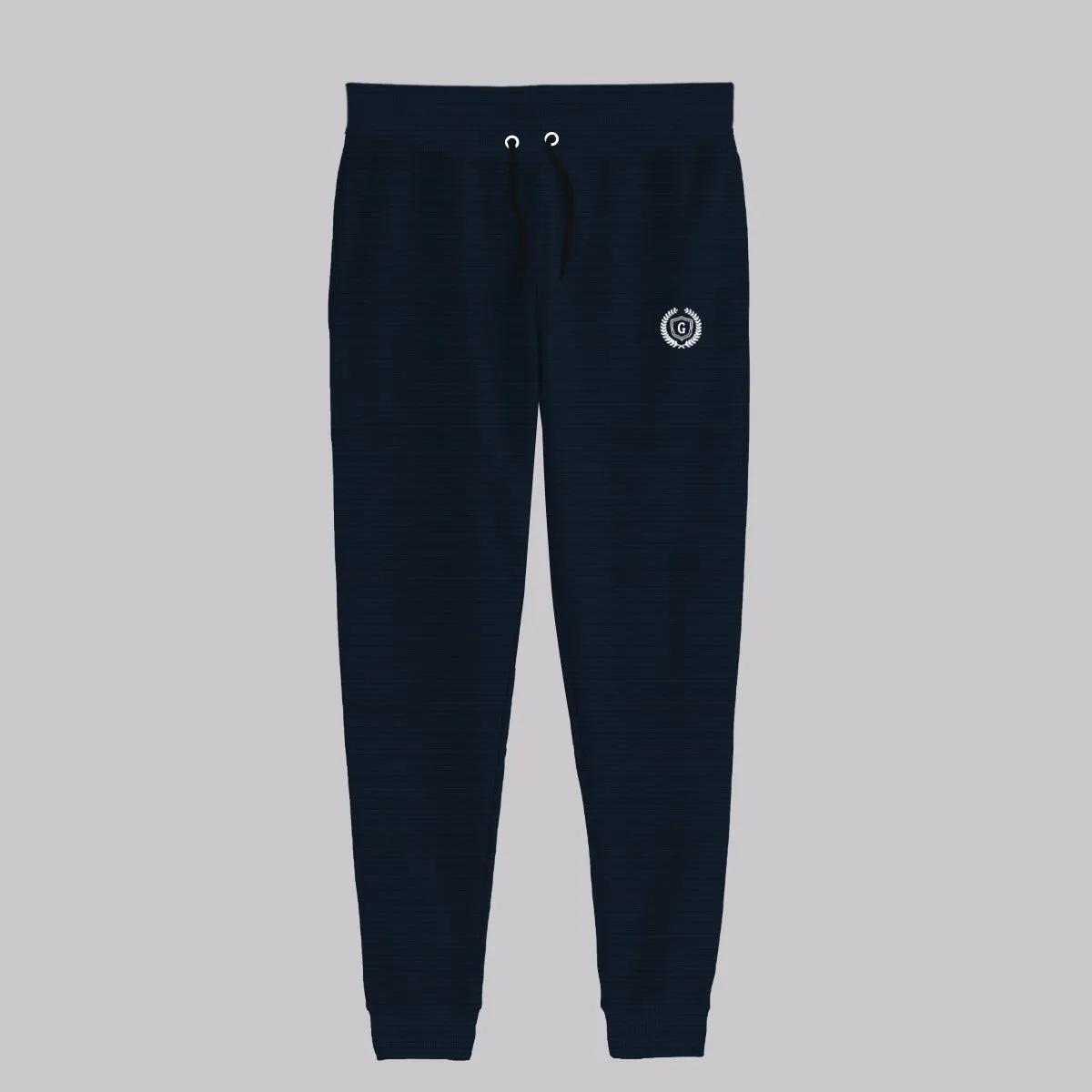 Men's Close Bottom Ripple Fleece Joggar Trouser - Navy