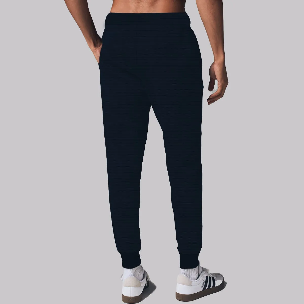 Men's Close Bottom Ripple Fleece Joggar Trouser - Navy