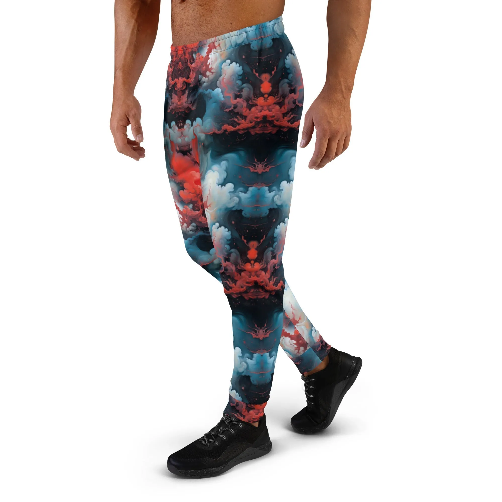 Men's Comfortable Joggers - Ethereal Crimson Flow - Light