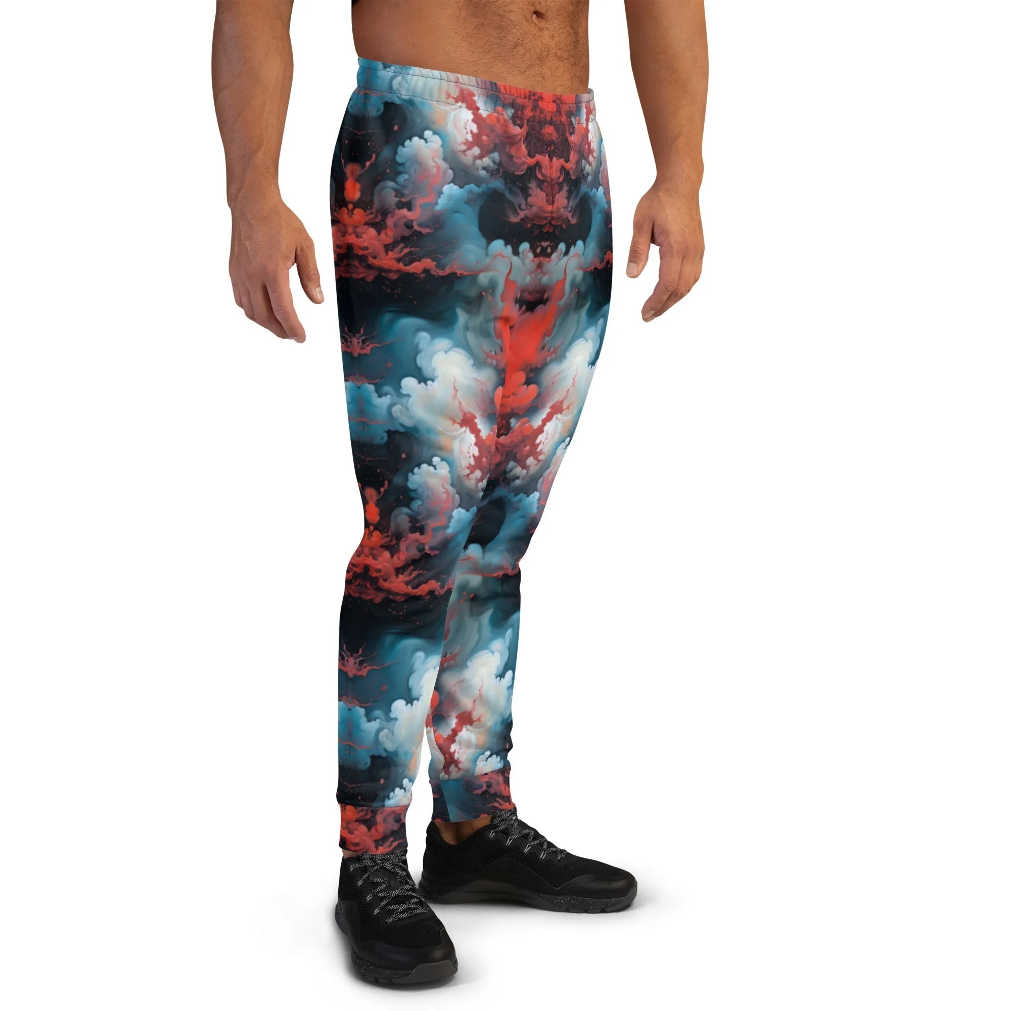 Men's Comfortable Joggers - Ethereal Crimson Flow - Light