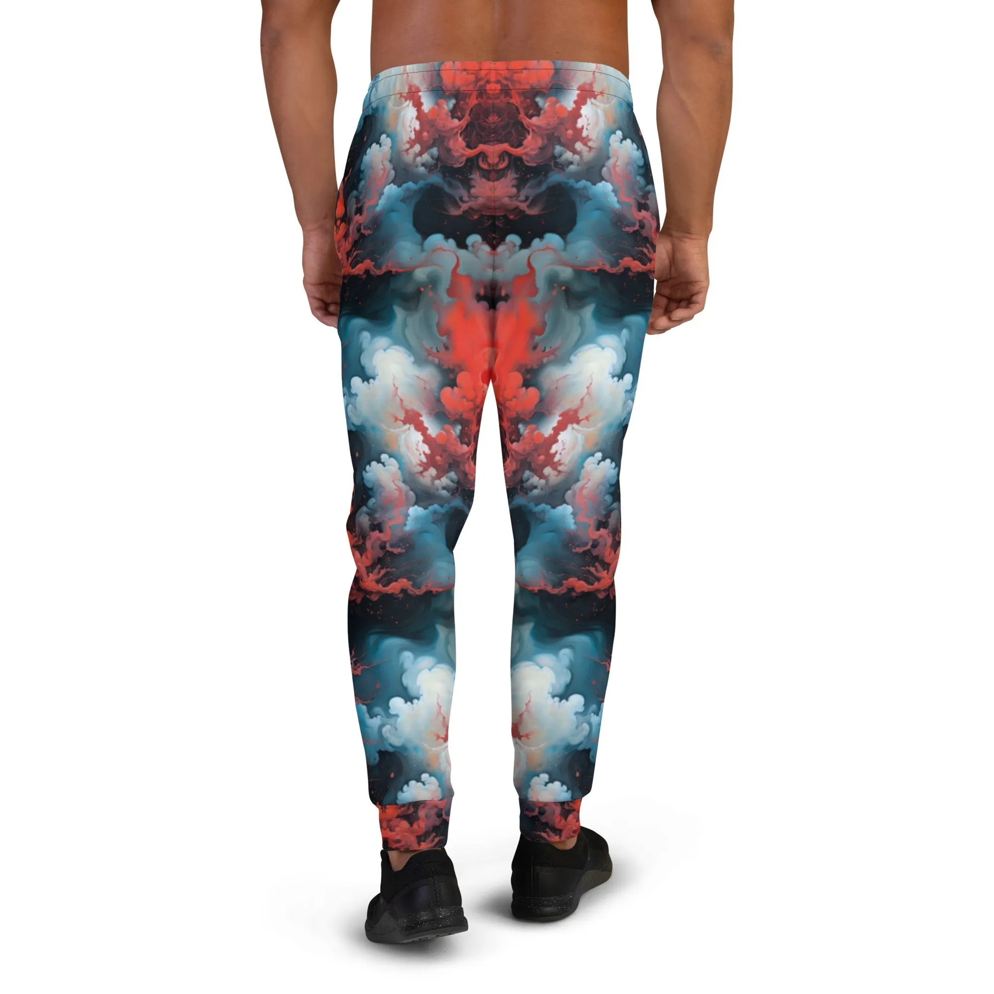 Men's Comfortable Joggers - Ethereal Crimson Flow - Light