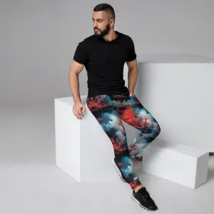 Men's Comfortable Joggers - Ethereal Crimson Flow - Light