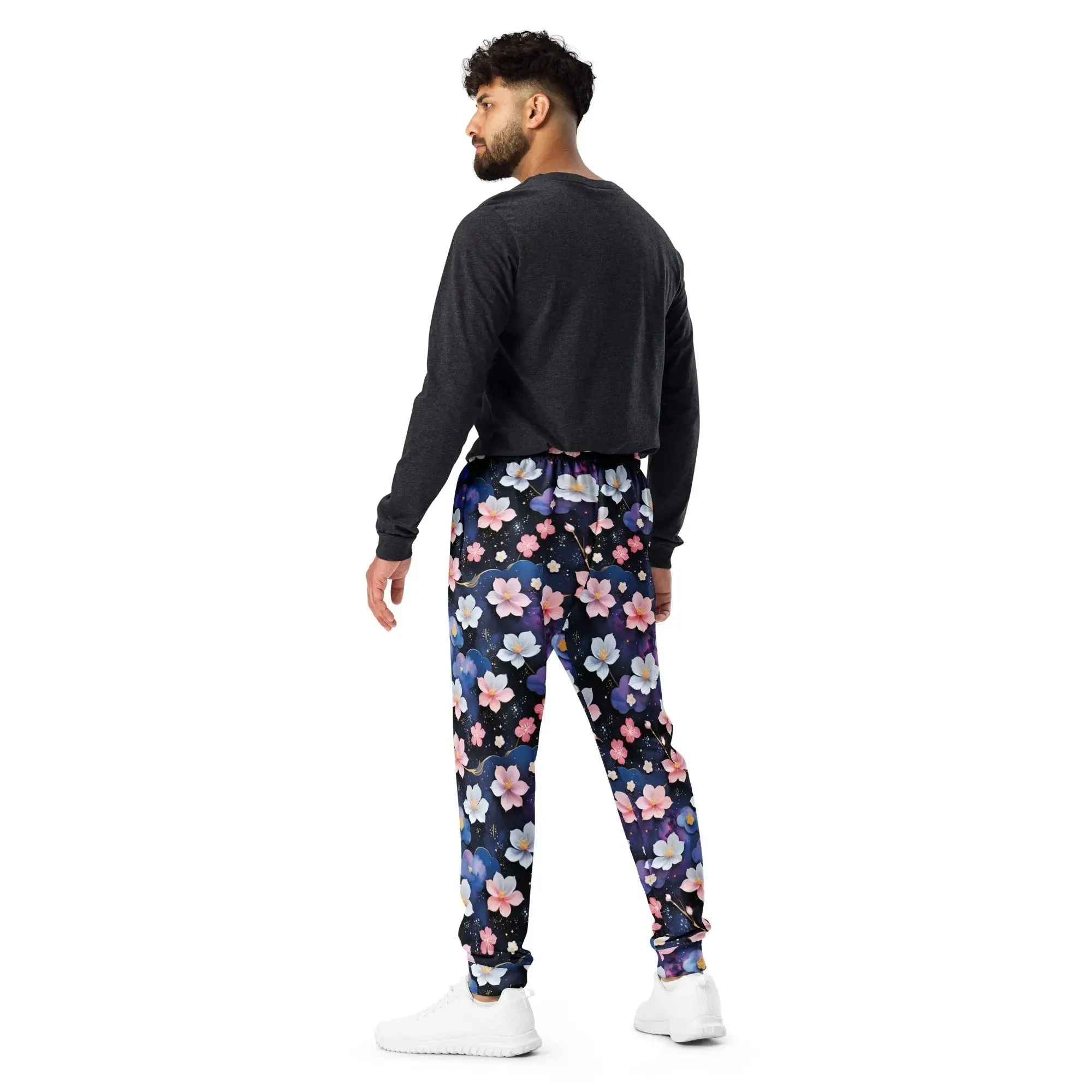 Men's Comfortable Joggers - Midnight Sakura