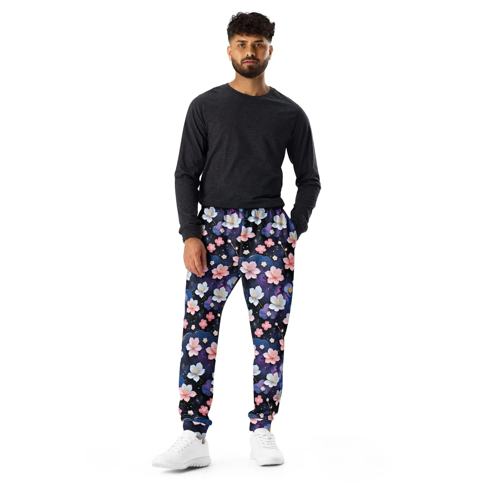 Men's Comfortable Joggers - Midnight Sakura