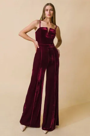 Merlot Velvet Jumpsuit