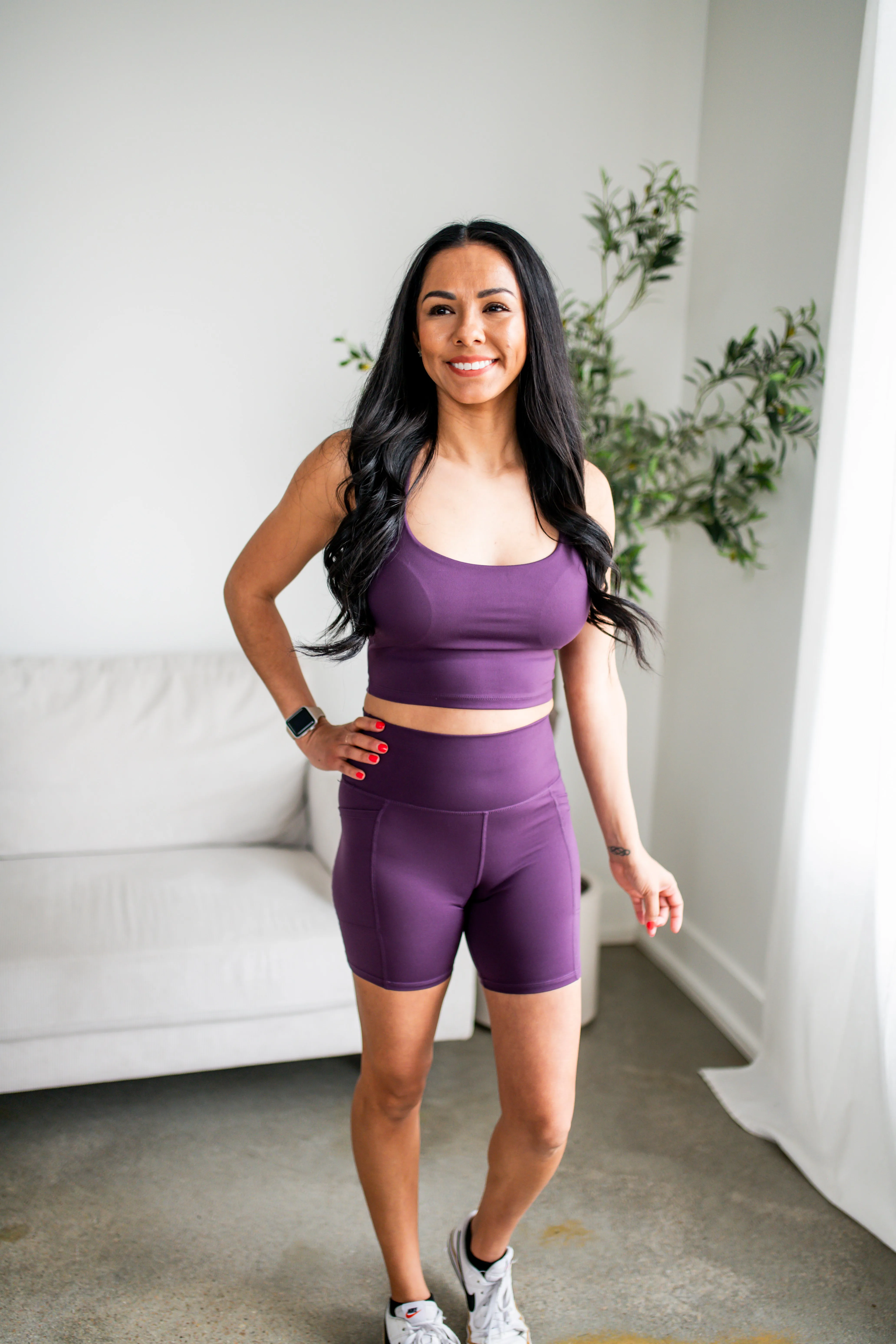 Merlot Venice Cloud Criss-Cross Sports Bra
