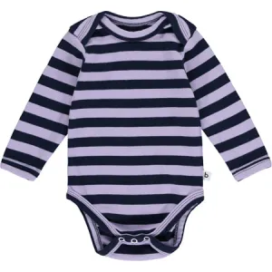 Midnight & Wisteria Stripe Long Sleeve Bodysuit