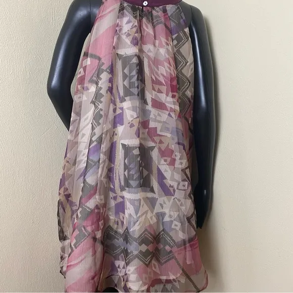 Midnight Velvet Multi Colors Beaded  (Top) Midi Dress. Sz L