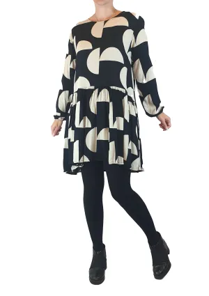 Mister Zimi black and white print long sleeve dress size 8