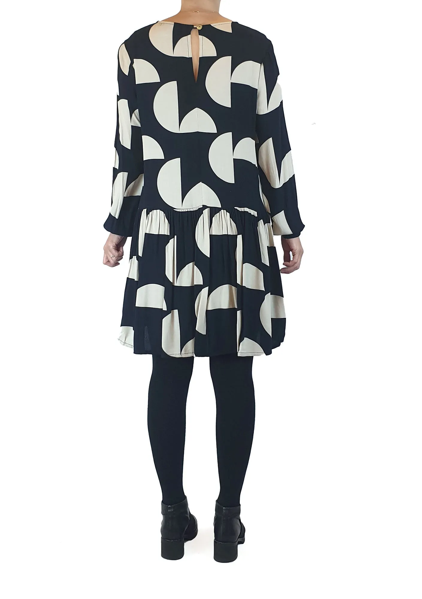 Mister Zimi black and white print long sleeve dress size 8