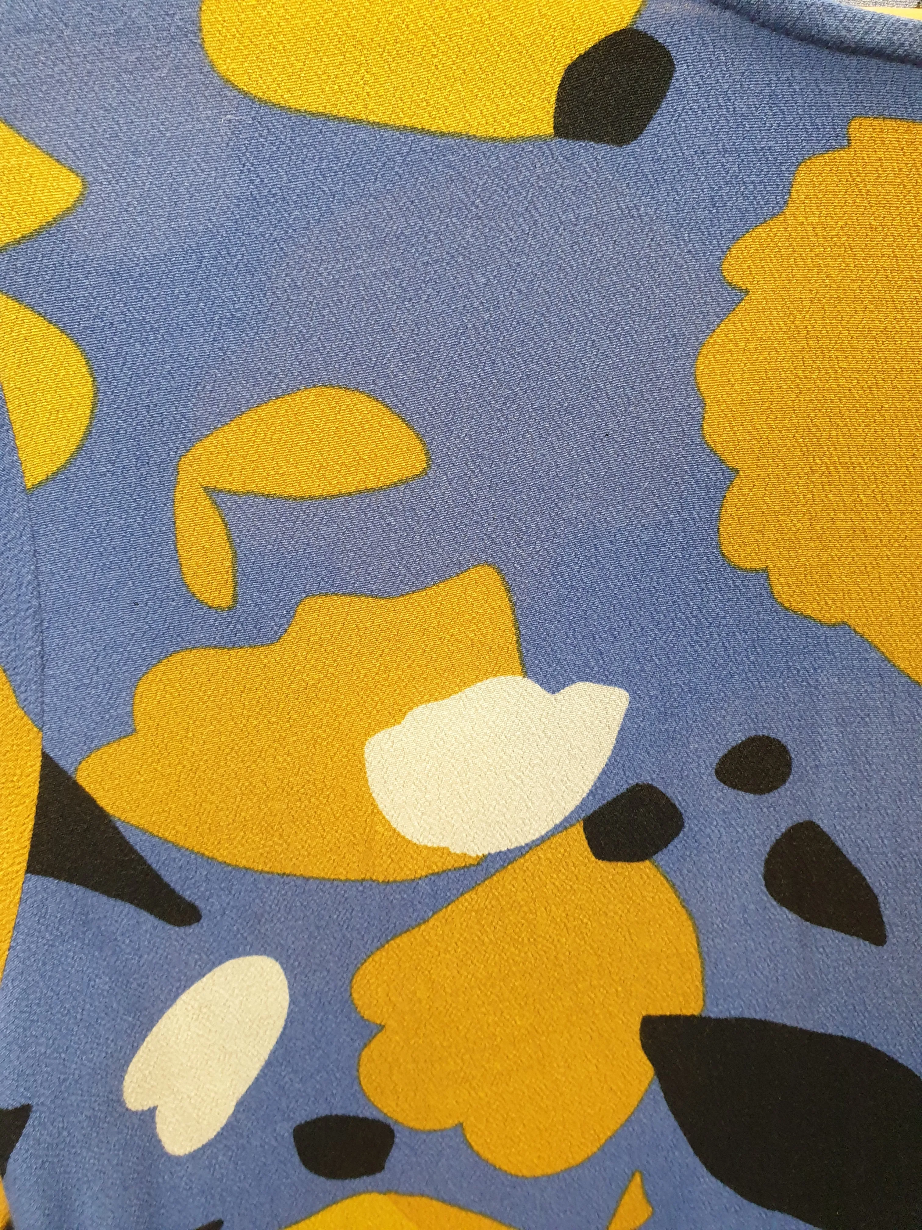 Mister Zimi blue and yellow print long sleeve dress size 8