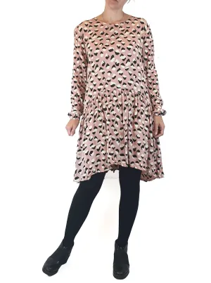 Mister Zimi pink animal print long sleeve dress size 8