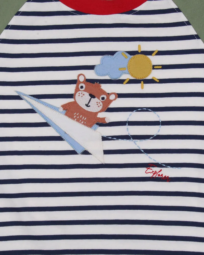 Multicoloured Sid On Plane Applique Top