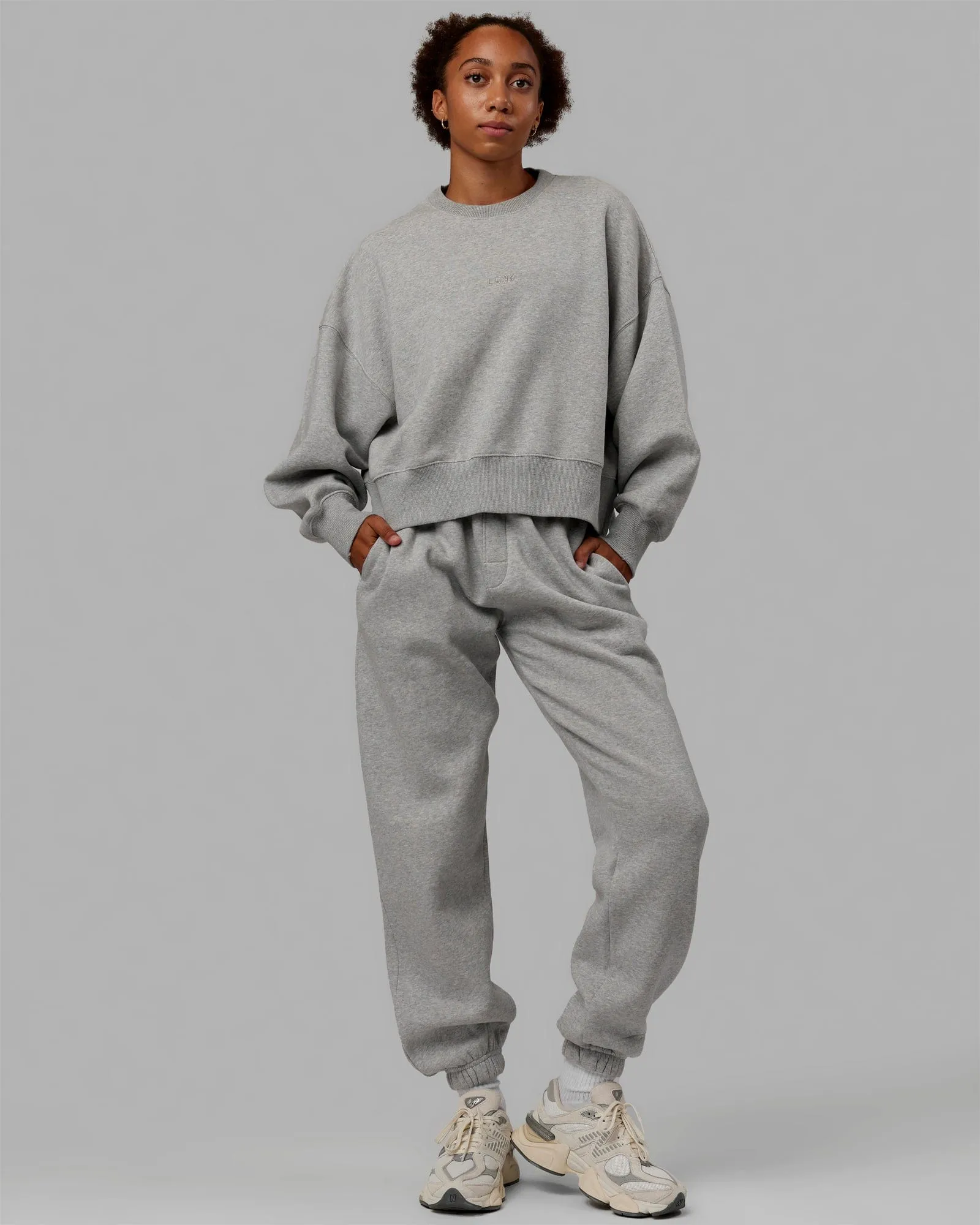 MVP Oversized Sweater - Light Grey Marl-Grey