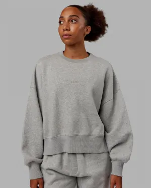 MVP Oversized Sweater - Light Grey Marl-Grey