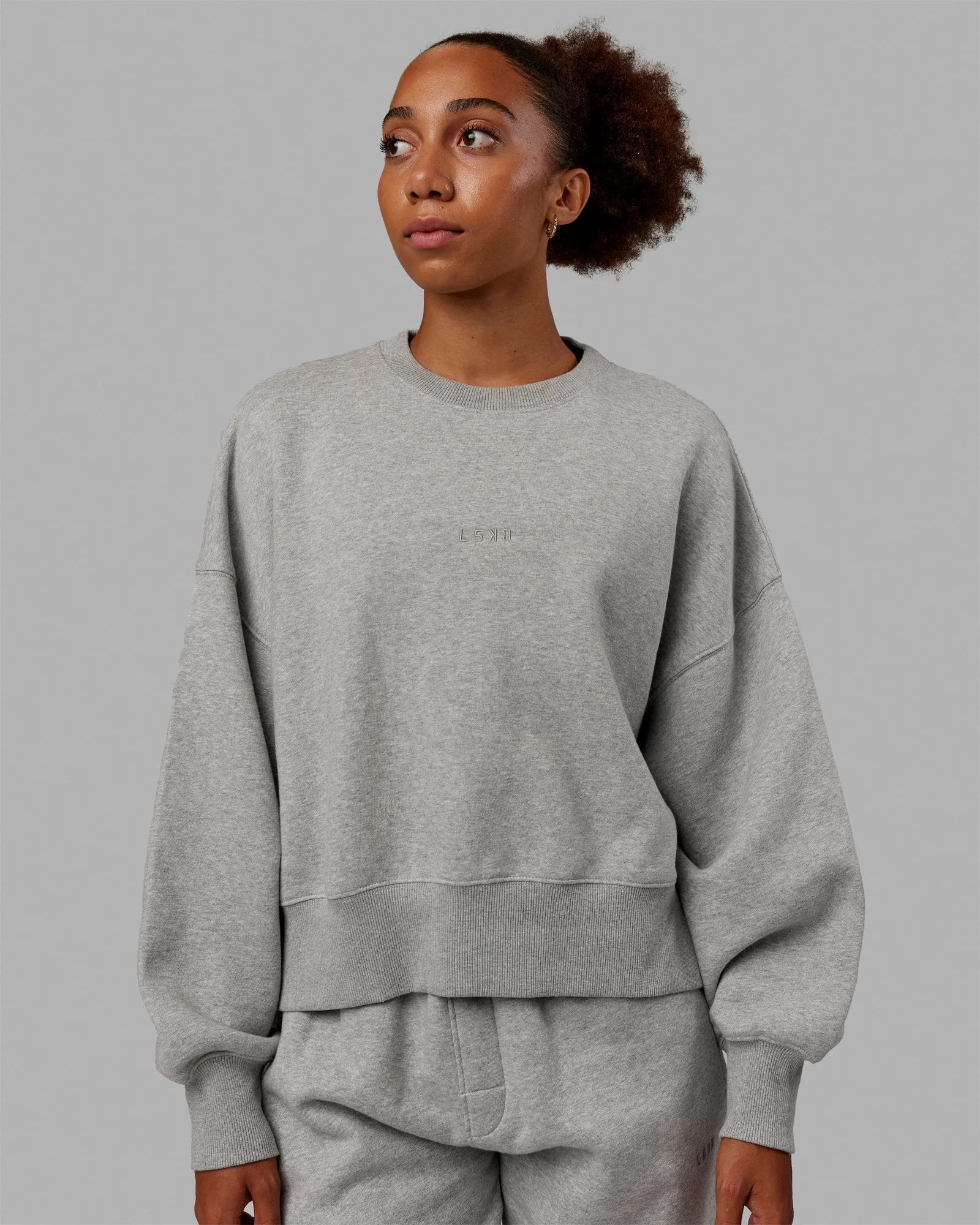 MVP Oversized Sweater - Light Grey Marl-Grey