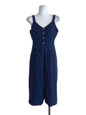 Navy Blue V Neck Jumpsuits