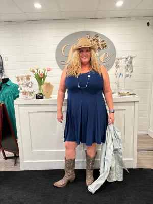 navy Swing Tank Dress