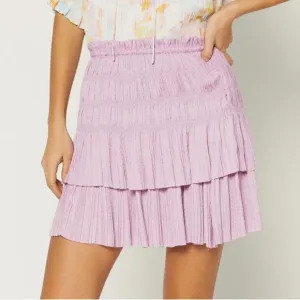 New Anthropologie Current Air Lavender Pleated Mini Skirt Size M | Item 2341