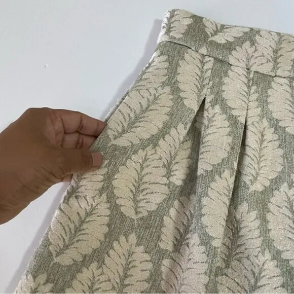 NEW FRNCH Light Green Dorine Jacquard Mini Skirt US S