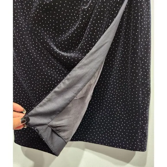New! Theory Pleated Wrap Skirt in Dot Black Velvet, 4
