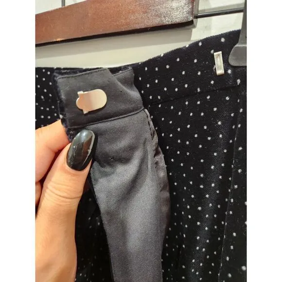 New! Theory Pleated Wrap Skirt in Dot Black Velvet, 4