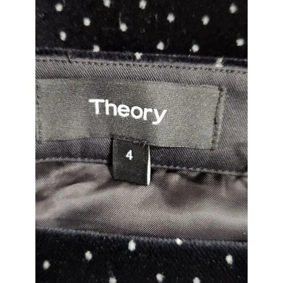 New! Theory Pleated Wrap Skirt in Dot Black Velvet, 4