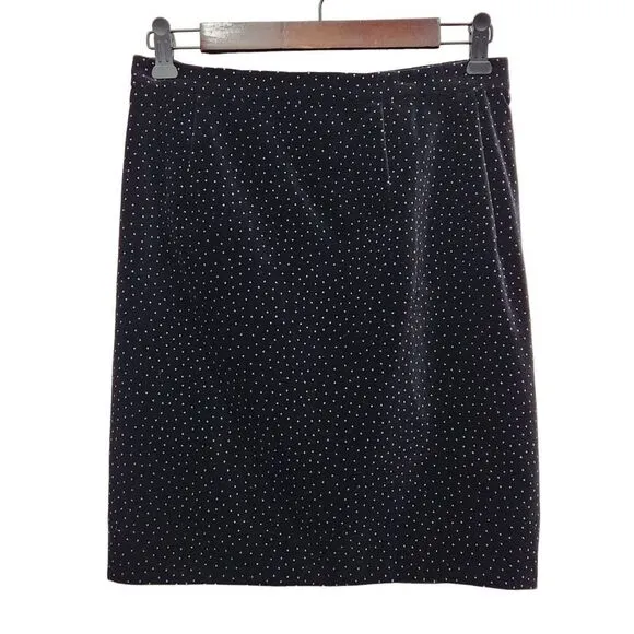 New! Theory Pleated Wrap Skirt in Dot Black Velvet, 4