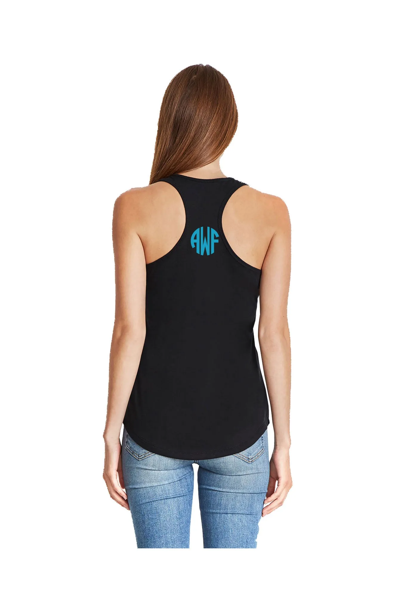 Next Level Ladies' Colorblock Racerback Tank, Heather Gray/Black *Personalize It!