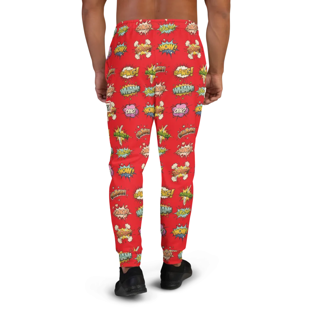 Not All Heroes Use Stairs (Men's Joggers) Comic Book Speech Bubbles Pattern