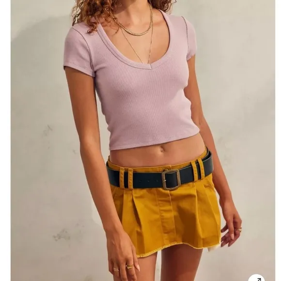 NWOT BDG Sydney Pleated Brun Mini Skirt