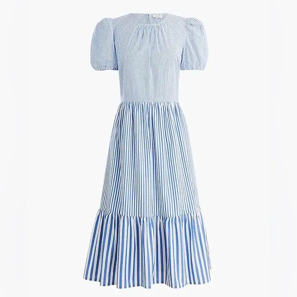 NWOT Classic J. Crew Blue and White Striped Dress