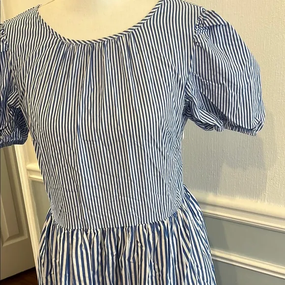 NWOT Classic J. Crew Blue and White Striped Dress