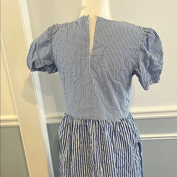 NWOT Classic J. Crew Blue and White Striped Dress
