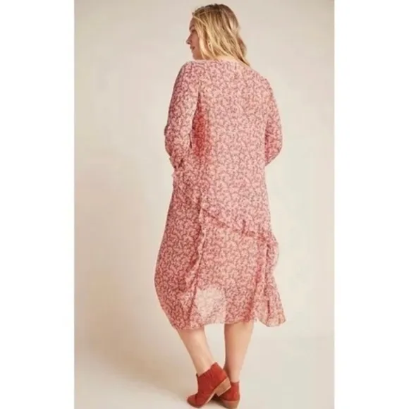 NWT! Anthropologie Maeve Sirena Ruffled Sheer Dress