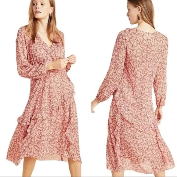 NWT! Anthropologie Maeve Sirena Ruffled Sheer Dress