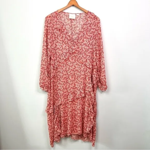 NWT! Anthropologie Maeve Sirena Ruffled Sheer Dress