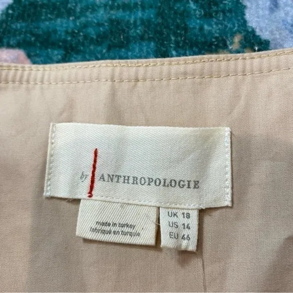 NWT Anthropologie Pleated Mini Skirt Khaki Tank Button Y2k 90s size 14