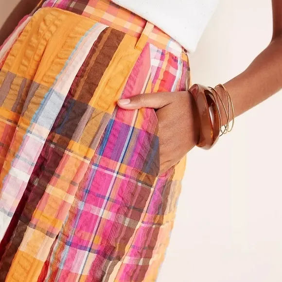 NWT Maeve Pippa Pleated Midi Skirt Anthropologie Bohemian Flowy Preppy Sz S