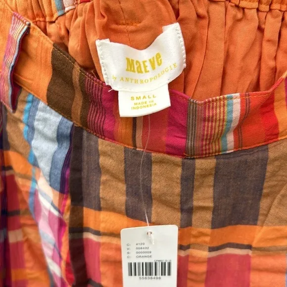 NWT Maeve Pippa Pleated Midi Skirt Anthropologie Bohemian Flowy Preppy Sz S