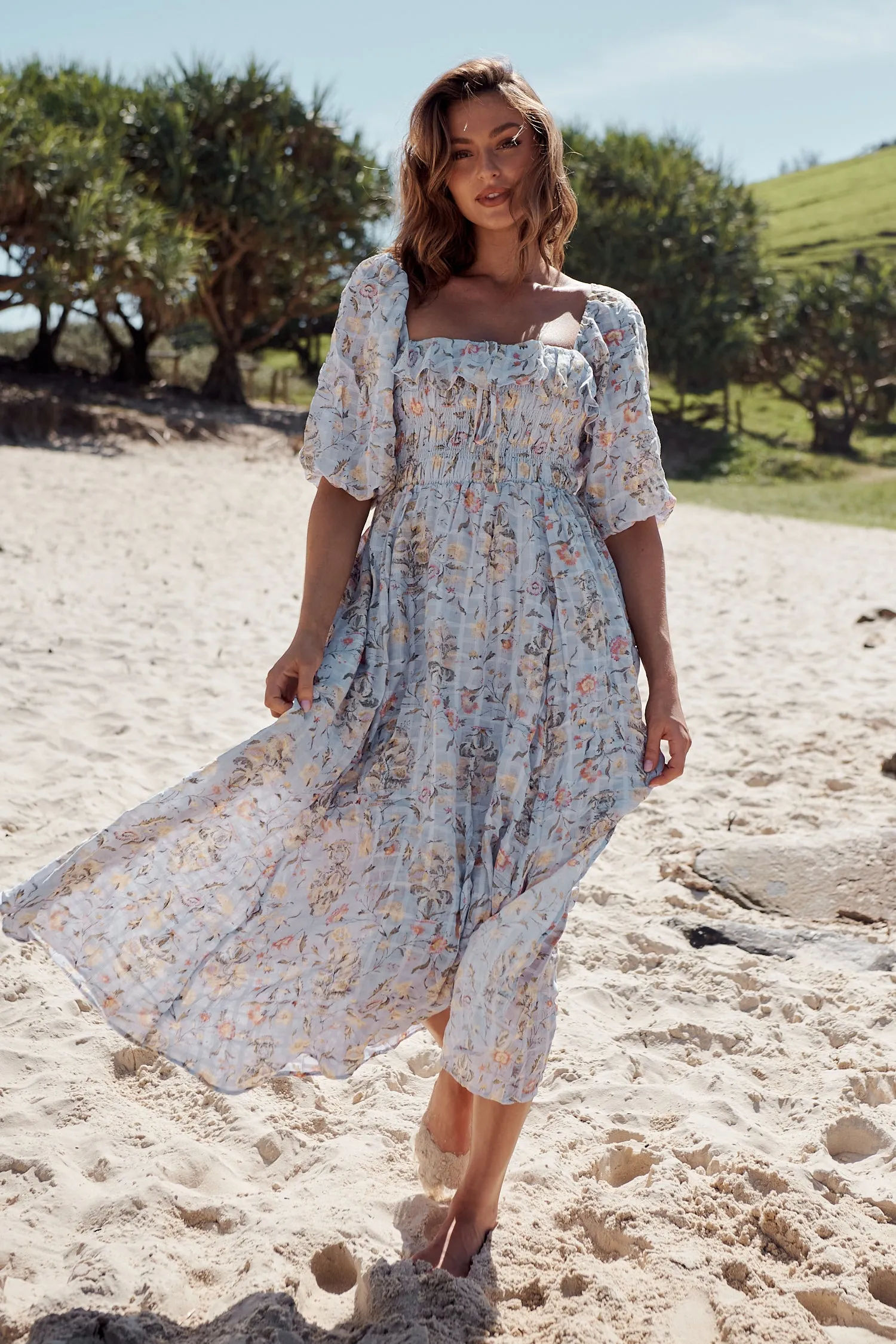 Oasis Printed Midi Dress ~ Free People