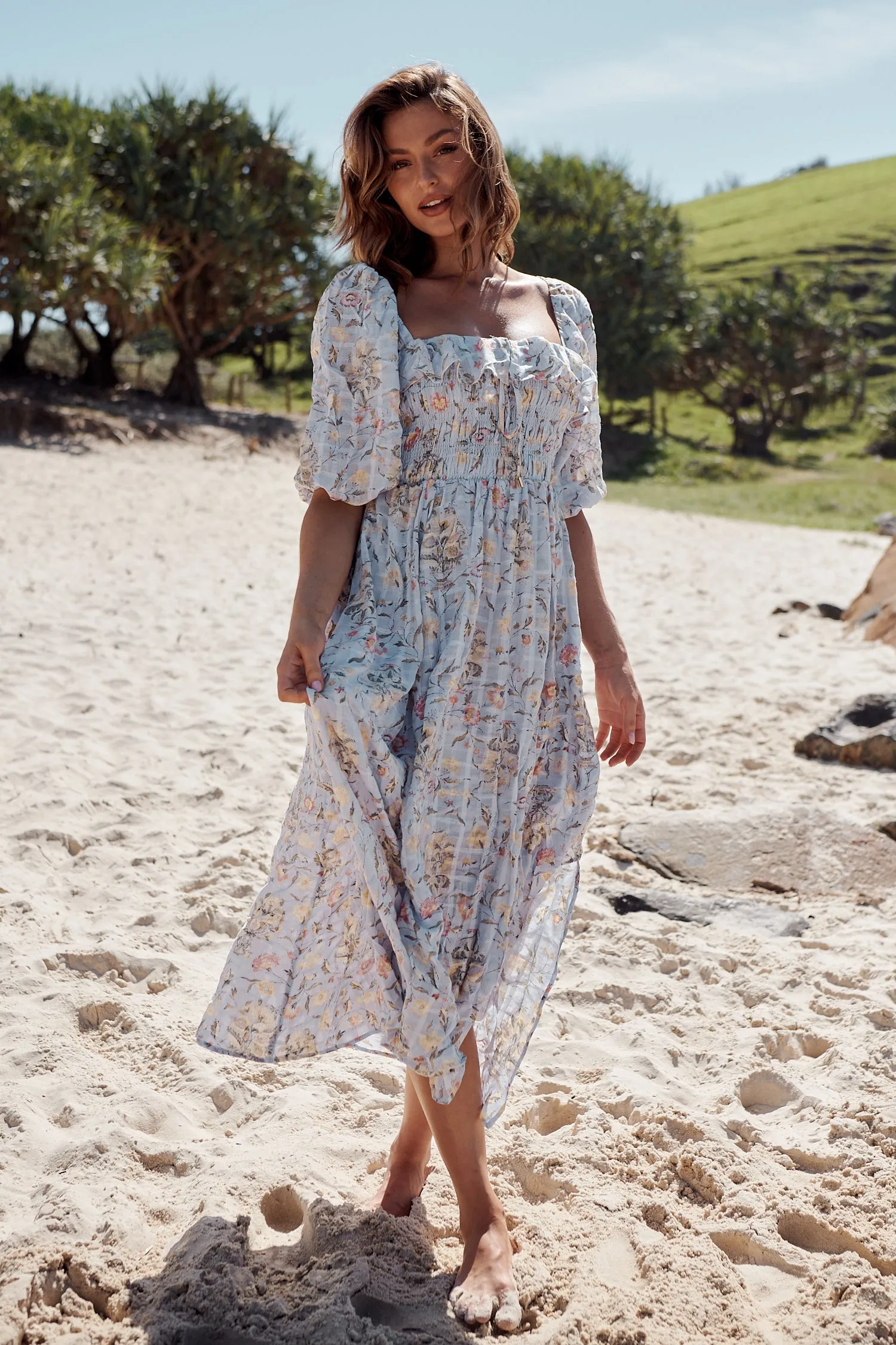 Oasis Printed Midi Dress ~ Free People