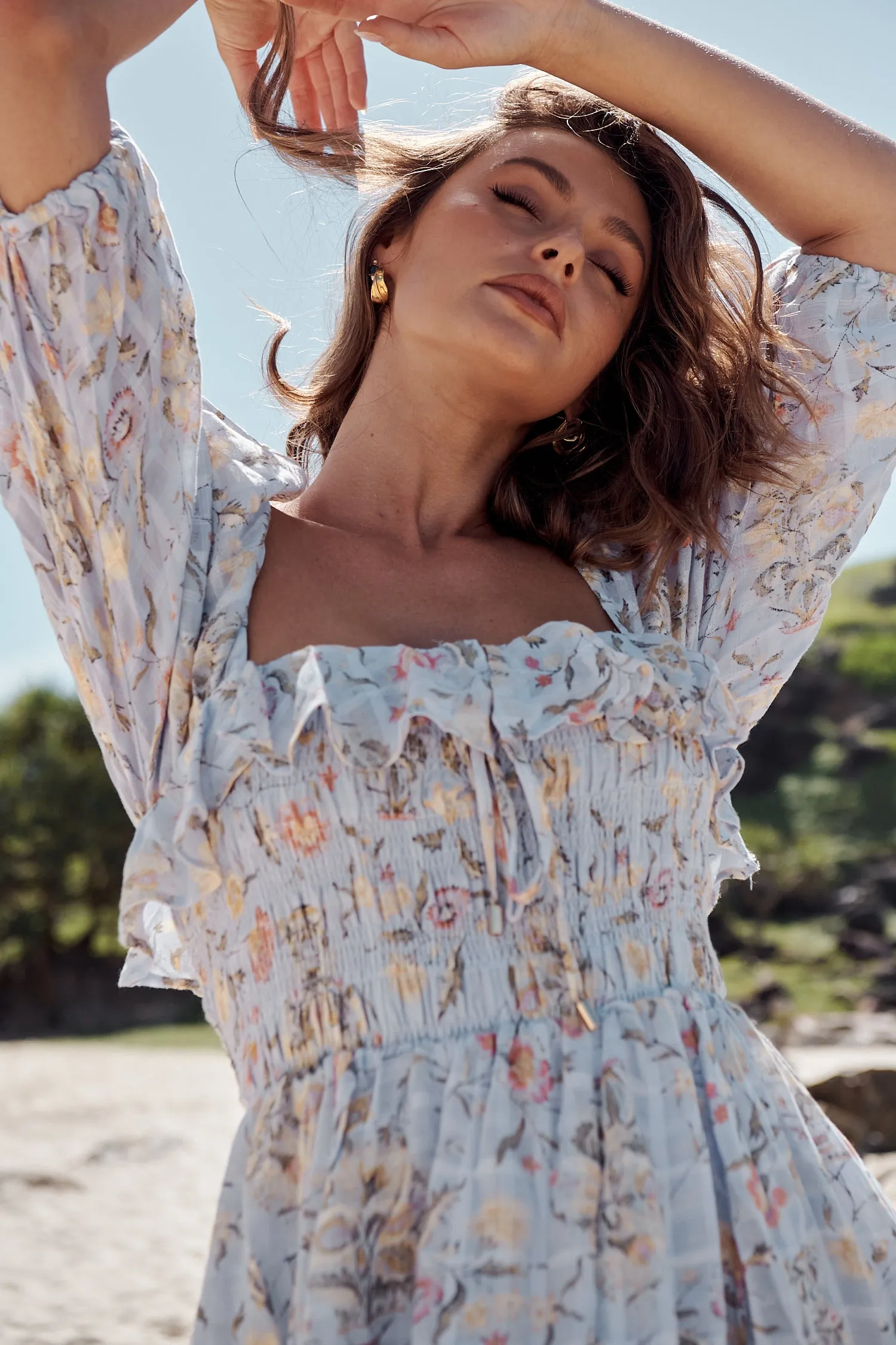 Oasis Printed Midi Dress ~ Free People