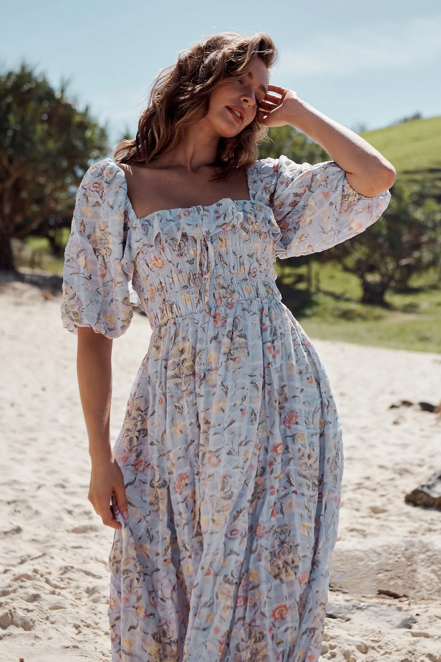 Oasis Printed Midi Dress ~ Free People