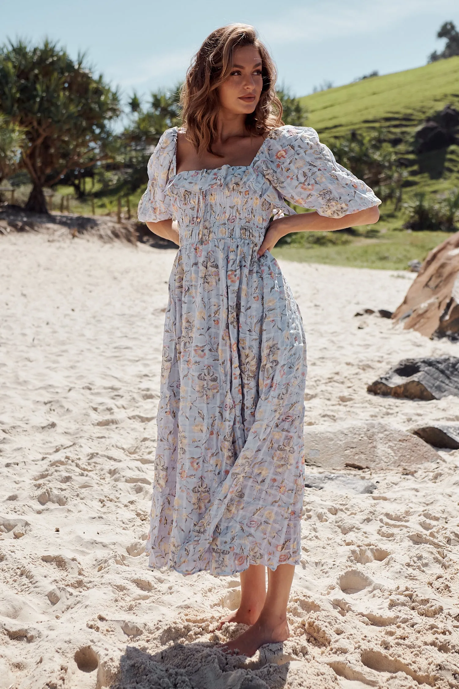 Oasis Printed Midi Dress ~ Free People