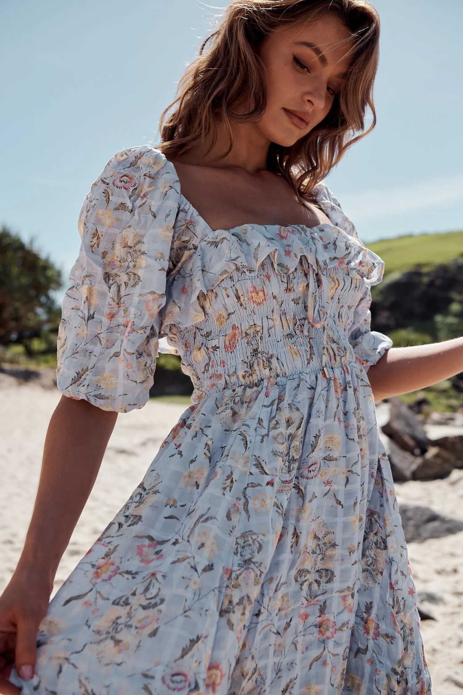 Oasis Printed Midi Dress ~ Free People