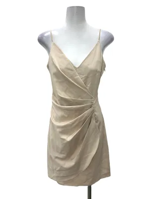 Oatmeal Pleated Sleeveless Dress