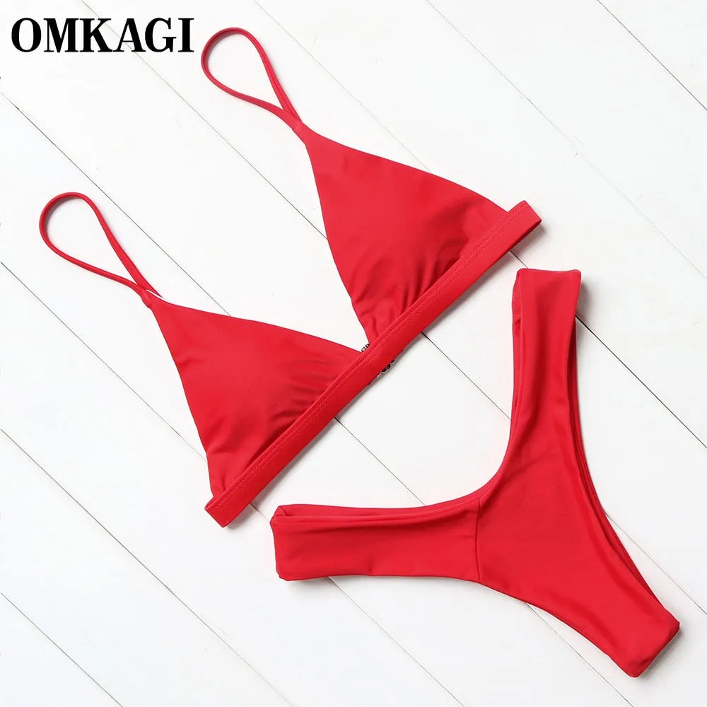 OMKAGI Swimwear Women Swimsuit Sexy Push Up Brazilian Bikini